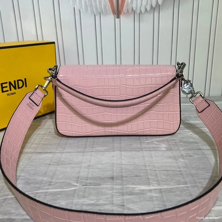 Cheap HOT Medium Bag Crocodile Tiffany Fendi Baguette In Leather Pink 0726